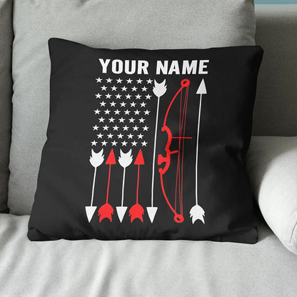 Archery Flag Design Pillow Custom Name Canvas And Linen Throw Pillows TDM0774
