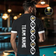 Load image into Gallery viewer, DNA Billiard 8 Ball &amp; 9 Ball Shirts For Men Custom Funny Pool Jerseys Team Polo &amp; 1/4 Zip |White TDM4392