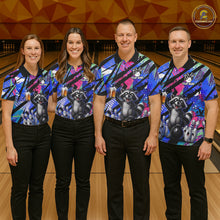 Load image into Gallery viewer, Funny Raccoon Colorful Graffiti Bowling Jersey For Women Custom Bowling Polo &amp; 1/4 Zip Team Shirts TDM6572