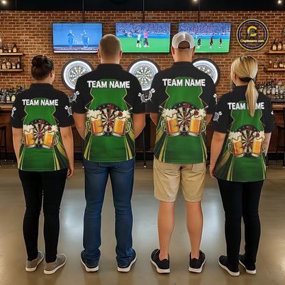 Funny Alligator And Beer Darts Shirt For Men Custom Darts Jersey Polo & 1/4 Zip, Darts Gifts TDM6144