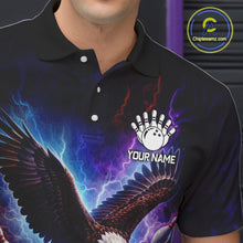 Load image into Gallery viewer, Custom Colorful Thunder Lightning Eagle Bowling Shirt For Men, Bowling Team Jersey Polo &amp; 1/4 Zip TDM6158