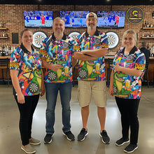 Load image into Gallery viewer, Funny Alligator Colorful Graffiti Darts Shirt For Women Custom Darts Team Jersey Polo &amp; 1/4 Zip TDM6392