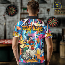 Load image into Gallery viewer, Funny Rooster Colorful Graffiti Darts Shirt For Men Custom Darts Team Jersey Polo &amp; 1/4 Zip TDM6395