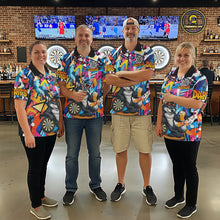 Load image into Gallery viewer, Funny Wolf Colorful Graffiti Darts Shirt For Women Custom Darts Team Jersey Polo &amp; 1/4 Zip TDM6398