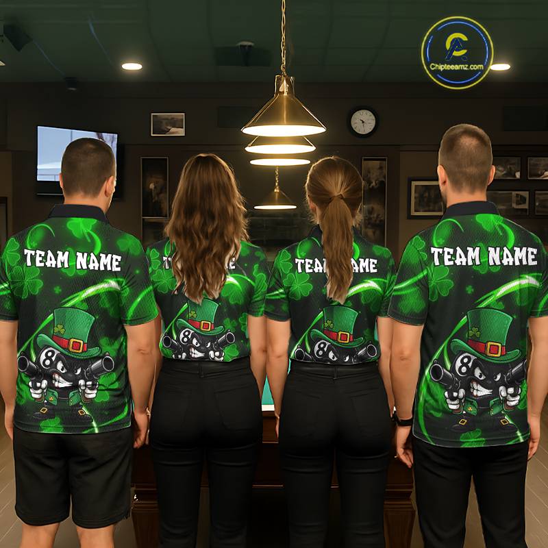 Personalized St Patrick Day 8 Ball Billiard Shirt For Women, Funny Shamrock Luckiest Billiard Jersey TDM5538