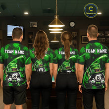 Load image into Gallery viewer, Personalized St Patrick Day 8 Ball Billiard Shirt For Women, Funny Shamrock Luckiest Billiard Jersey TDM5539