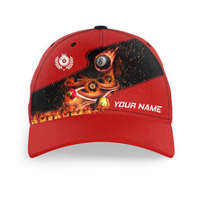 Load image into Gallery viewer, Personalized Master Billiard Balls Flame 3D Caps Hats, Custom Top Hat Billiard For Pool Player| Red TDM0977