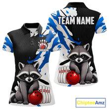 Load image into Gallery viewer, Custom Women's Bowling Shirts Funny Raccoon Bowling Jersey, Bowling Polo &amp; Quarter Zip Team Shirts TDM6597