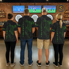 Load image into Gallery viewer, Black And Green Funny Skeleton Darts Polo &amp; 1/4 Zip Custom Darts Shirt For Women Darts Team Jersey TDM5799
