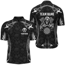 Load image into Gallery viewer, Black Grey Grim Reaper Skull Pattern Custom Darts Shirts For Men,  Darts Team Jerseys TDM2594