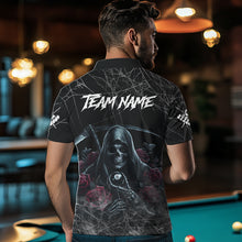 Load image into Gallery viewer, Grim Reaper 8 Ball Pool Roses Men's Billiard Shirt Custom Billiard Jersey, Billiard Team Shirts TDM3796