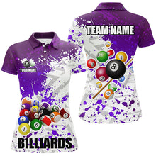Load image into Gallery viewer, Personalized Purple Billiard Balls Paint Splash Women Billiard Shirts, 3D Billiard Jerseys Attire TDM1693