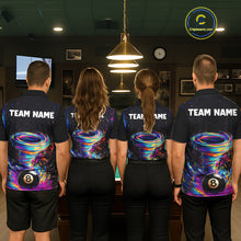 Load image into Gallery viewer, Funny 8 Ball Pool Colorful Splash Tornado Billiard Shirt For Women Custom Billiard Team Jersey TDM5575