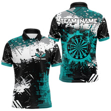 Load image into Gallery viewer, Grunge Turquoise Paint Splash Dart Shirts For Women Custom Darts Team Jersey Polo &amp; 1/4 Zip TDM3509