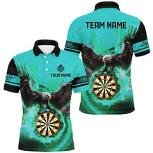 Load image into Gallery viewer, Personalized 3D Eagle Flying On Dart Board Fire Darts Shirts For Men Custom Darts Jersey |Turquoise TDM2127