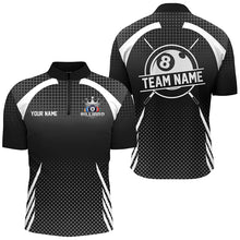 Load image into Gallery viewer, Personalized Billiard Tournament Pool Shirts For Men, Best 8 Ball Billiard Team Jerseys |Black TDM2130