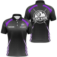 Load image into Gallery viewer, Personalized Billiard Tournament Pool Shirts For Men, Best 8 Ball Billiard Team Jerseys |Purple TDM2133