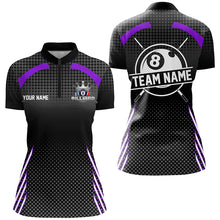 Load image into Gallery viewer, Personalized Billiard Tournament Pool Shirts For Women, Best 8 Ball Billiard Team Jerseys |Purple TDM2133