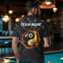 Load image into Gallery viewer, Black US Flag Ying And Yang 8 Ball &amp; 9 Ball Custom Billiard Shirts For Men Funny Billiard Jerseys  TDM3357