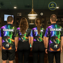 Load image into Gallery viewer, Colorful Lightning Cobra Snake 8 Ball Billiard Shirt For Men Custom Pool Team Jersey Polo, 1/4 Zip TDM5986