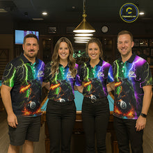 Load image into Gallery viewer, Colorful Lightning 8 Ball Wolf Billiard Shirt For Men Custom Pool Team Jersey Polo &amp; 1/4 Zip TDM5987