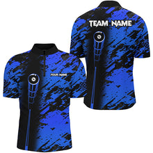 Load image into Gallery viewer, Personalized Billiard Tournament Jerseys Shirts For Men, Best 8 Ball Billiard Shirts For Team |Blue TDM1944