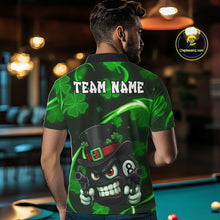 Load image into Gallery viewer, Personalized St Patrick Day 8 Ball Billiard Shirt For Men, Funny Shamrock Billiard Team Jersey TDM5357