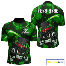 Load image into Gallery viewer, Personalized St Patrick Day 8 Ball Billiard Shirt For Men, Funny Shamrock Billiard Team Jersey TDM5357