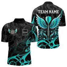 Load image into Gallery viewer, Turquoise Arrow Wings Custom Dart Shirt For Men, Dart Jerseys Pocket Option TDM3668