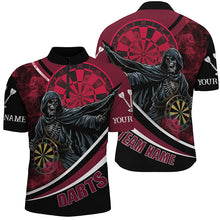 Load image into Gallery viewer, Grim Reaper Red Darts Jersey Men Polo &amp; Quarter-Zip Shirts Custom Team League Darts Shirts TDM1727