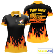Load image into Gallery viewer, Personalized Orange Flaming Billiard Jersey For Men Custom 8 Ball Pool Billiard Team Shirts TDM4296