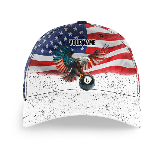 Personalized 8 Ball Eagle American Flag Billiard Hat Custom 3D Printed Billiard Baseball Caps TDM2411