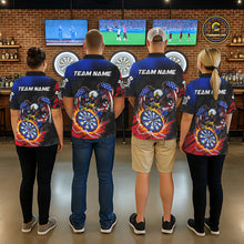 Load image into Gallery viewer, Patriotic American Flag Eagle Flame Darts Shirt For Women Custom Darts Jersey Team Polo &amp; 1/4 Zip TDM6012