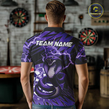 Load image into Gallery viewer, Custom Purple Dartboard Cobra Snake Lightning Darts Shirt For Men, Dart Team Jersey Polo &amp; 1/4 Zip TDM6016