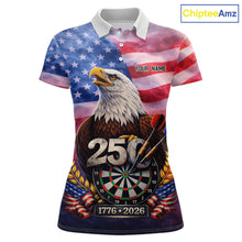 Load image into Gallery viewer, 250 Years Of Freedom Eagle Darts Shirt For Women Custom Patriotic American Flag Darts Team Jersey TDM6017