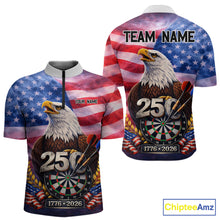 Load image into Gallery viewer, 250 Years Of Freedom Eagle Darts Shirt For Men Custom Patriotic American Flag Darts Team Jersey TDM6017