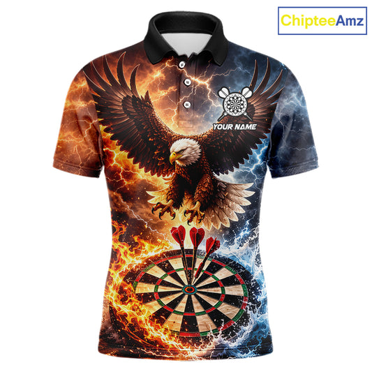 Personalized Eagle Water Fire Darts Shirt For Men, Lightning Darts Jersey Team Polo & 1/4 Zip TDM6019