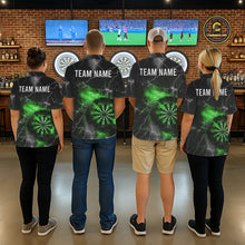 Load image into Gallery viewer, Custom Lightning Flame Green Dart Shirt For Women, Darts Jersey Pocket Option TDM6021