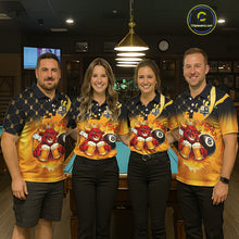 Load image into Gallery viewer, Funny Bull And Beer 8 Ball 9 Ball Billiard Shirt For Women Custom Billiard Team Jersey Polo, 1/4 Zip TDM5646