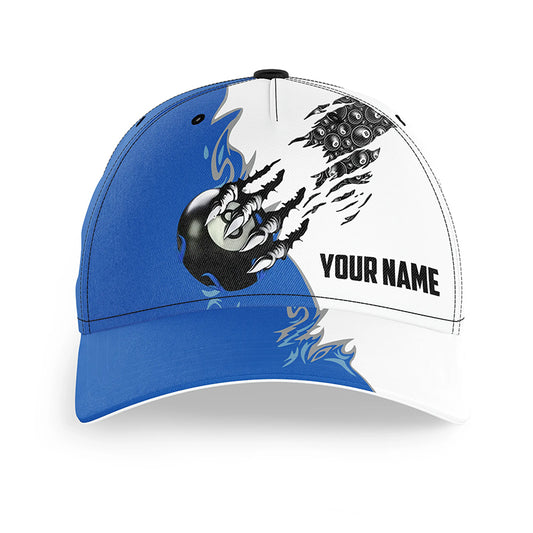 Personalized Claws 8 Ball Pool Blue 3D Billiard Hat Custom Baseball Caps Billiard Apparel For Player TDM1057