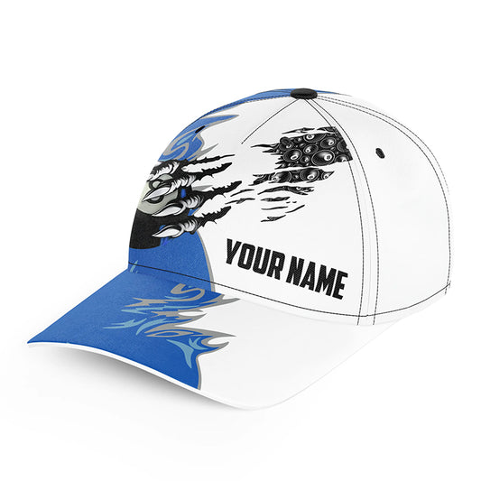 Personalized Claws 8 Ball Pool Blue 3D Billiard Hat Custom Baseball Caps Billiard Apparel For Player TDM1057