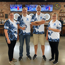 Load image into Gallery viewer, Blue Thorny Camo Wolf Dart Shirts For Women Custom Camouflage Darts Jersey Team Polo &amp; 1/4 Zip Shirt TDM5667