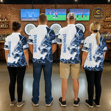 Load image into Gallery viewer, Blue Thorny Camo Wolf Dart Shirts For Women Custom Camouflage Darts Jersey Team Polo &amp; 1/4 Zip Shirt TDM5667