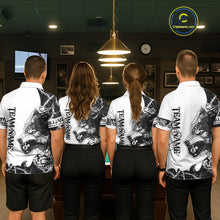 Load image into Gallery viewer, White Black Thorny Camo Wolf Billiard Shirts For Women Custom 8 Ball Pool Team Jersey Polo &amp; 1/4 Zip TDM5668
