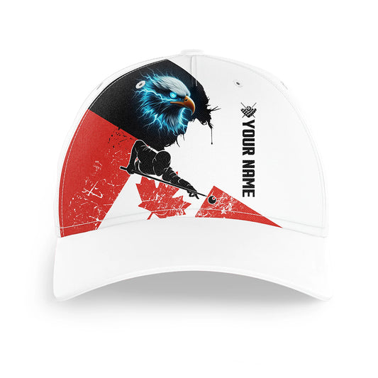 Personalized Eagle Canada Flag Billiard Hats Custom Name Patriotic 3D Billiard Baseball Caps TDM1964