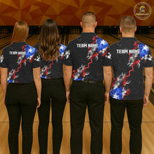 Load image into Gallery viewer, Personalize Puerto Rico Flag Smoke Bowling Shirt For Women Custom Patriotic Bowling Team Jersey TDM6022