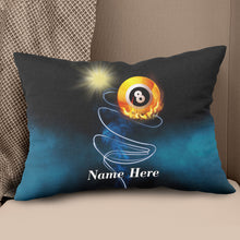 Load image into Gallery viewer, Personalized Billiard 8 Ball Flame Pillow, Funny Billiard Pillow Gifts TDM0882