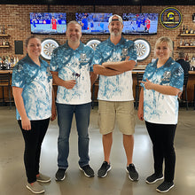 Load image into Gallery viewer, Personalized Blue Grunge Darts Jerseys For Men Custom Darts Team Shirts Polo &amp; Quarter Zip TDM5895