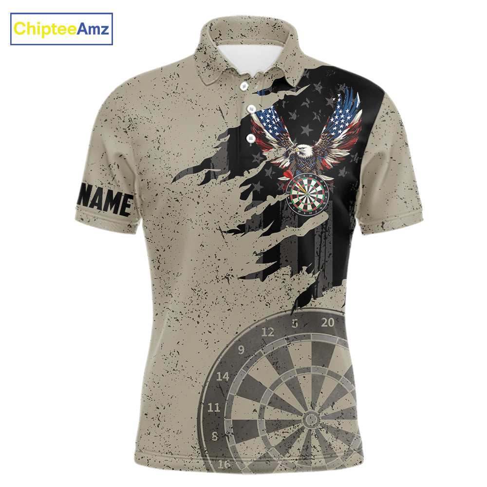 Eagle Retro American Flag Patriotic Darts Shirts For Men Custom Darts League Team Jersey TDM7189