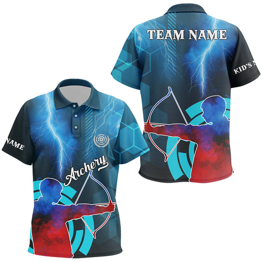 Personalized Archery 3d Thunder Lightning Polo Shirts For Kid Custom Archery Jersey Design For Team TDM0539